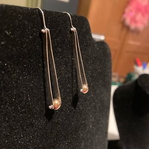 TOCARA. Deborah. Sterling Silver & 14K Rose Gold plated. Hook earrings